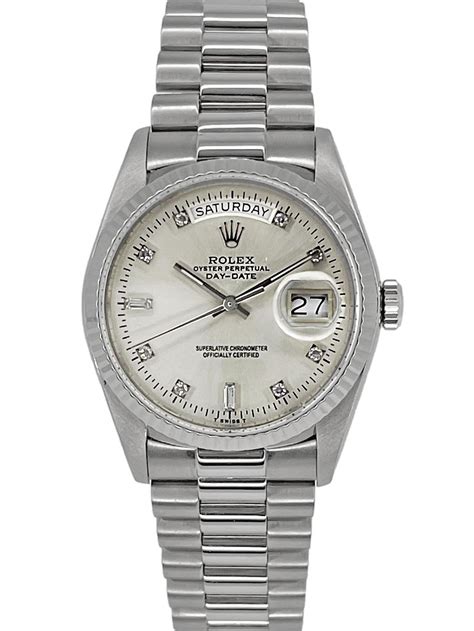 rolex day date silver dial.